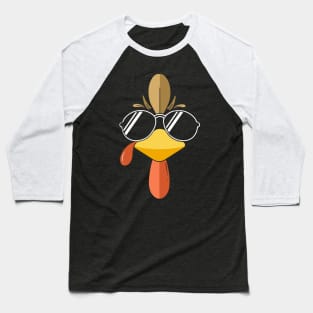 Turkey Face Thanksgiving T-Shirt Baseball T-Shirt